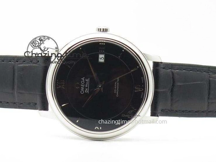 0719 De Ville MK 1:1 Best Edition SS Black Dial On Black Leather Strap A Unisex 8261